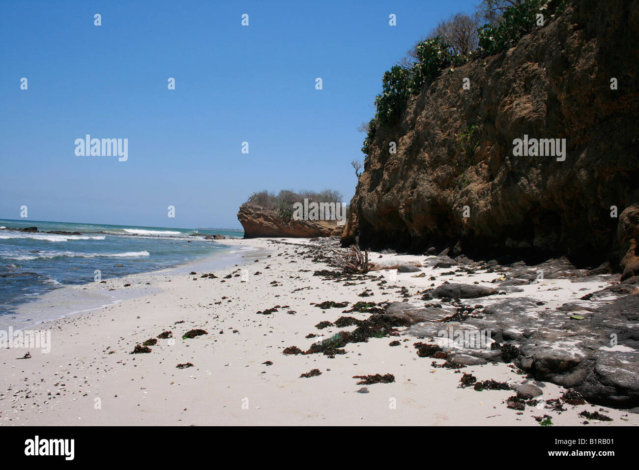 Deserta spiaggia tropicale sulla Costa Pacifica del Messico Foto Stock