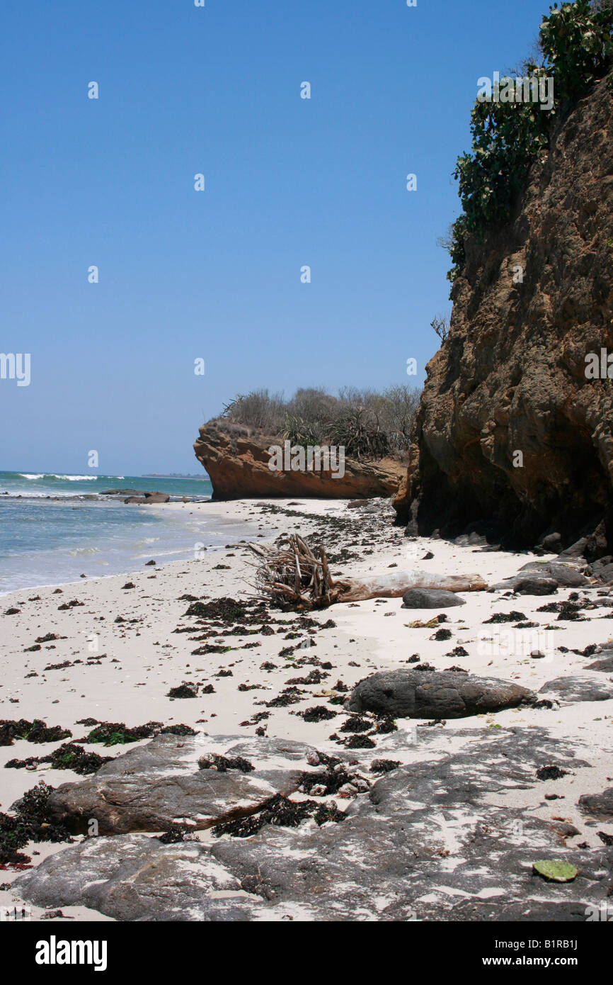 Deserta spiaggia tropicale sulla Costa Pacifica del Messico Foto Stock