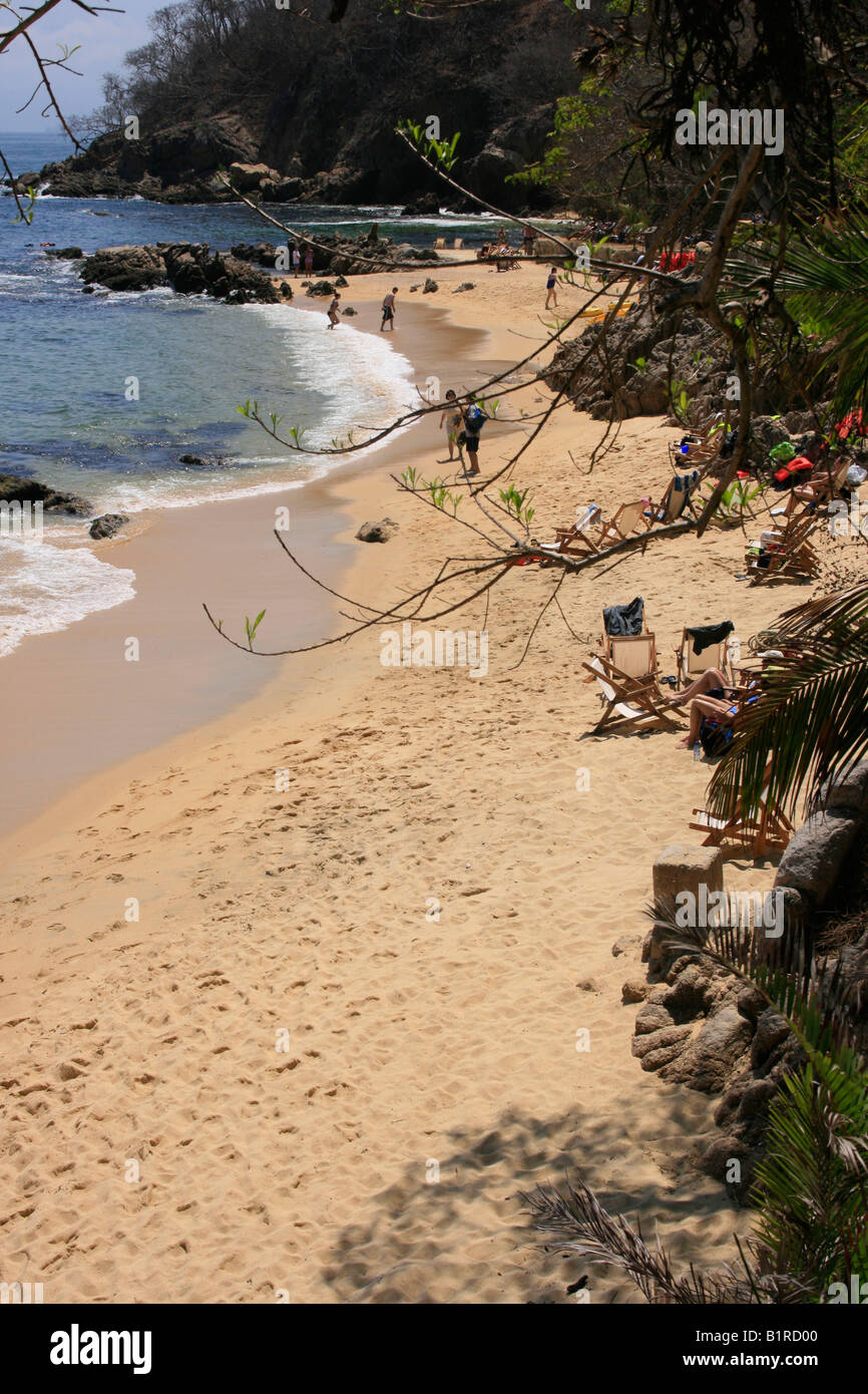 Spiaggia sabbiosa a Las Caletas, Messico Foto Stock