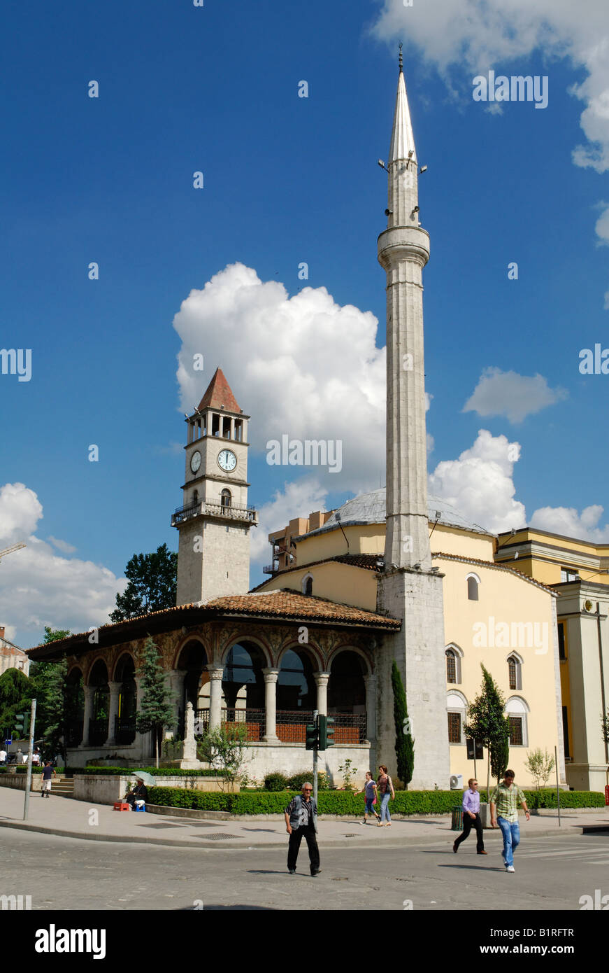 Et'Hem,, Ethem Bey moschea, Piazza Skanderbeg a Tirana, Albania, Europa Foto Stock