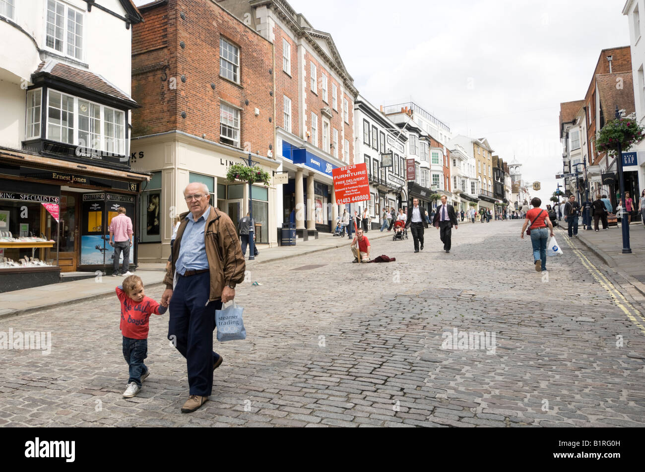 Guildford High Street Surrey UK Foto Stock