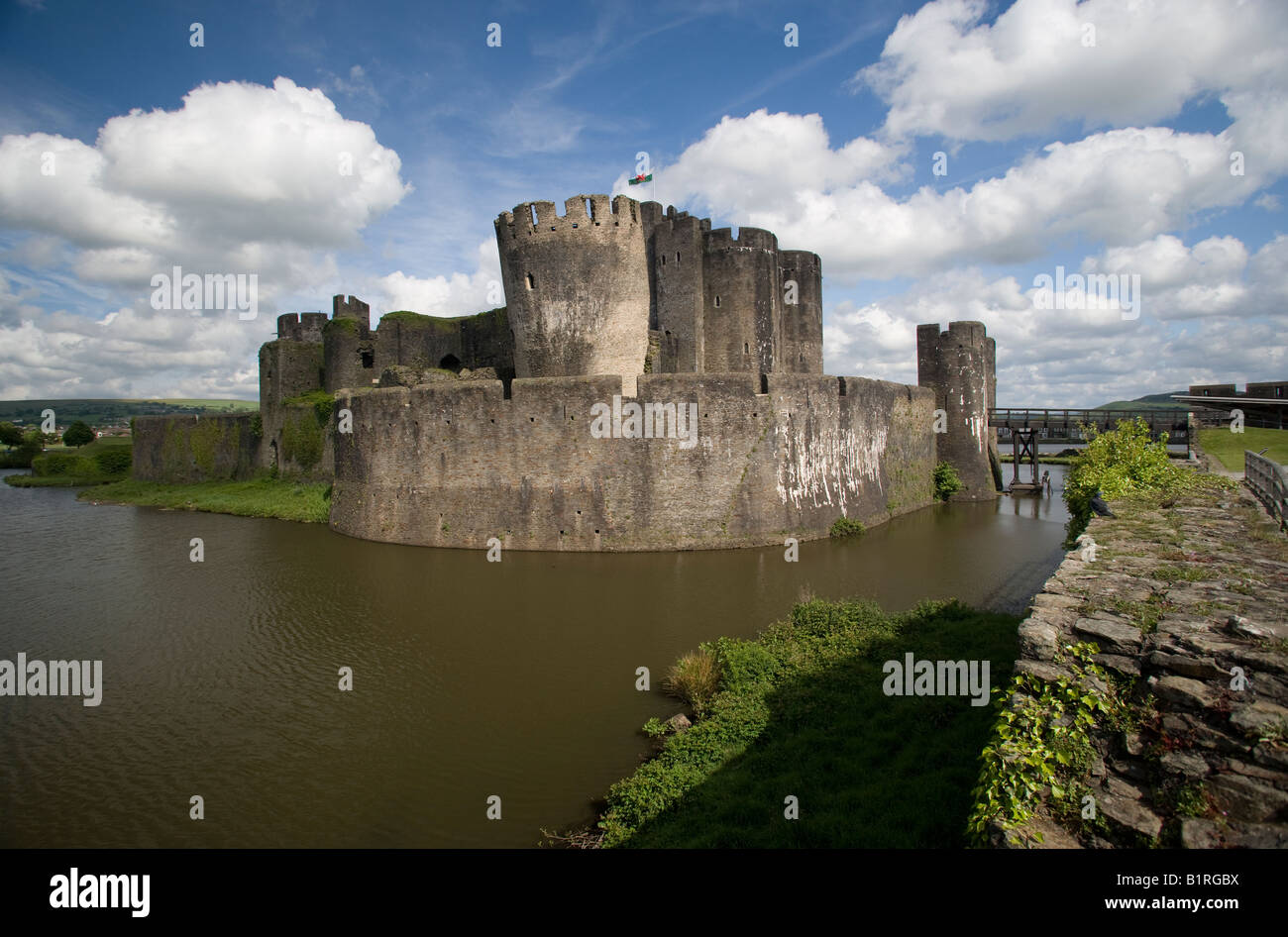 Castello di Caerphilly Galles del Sud Foto Stock