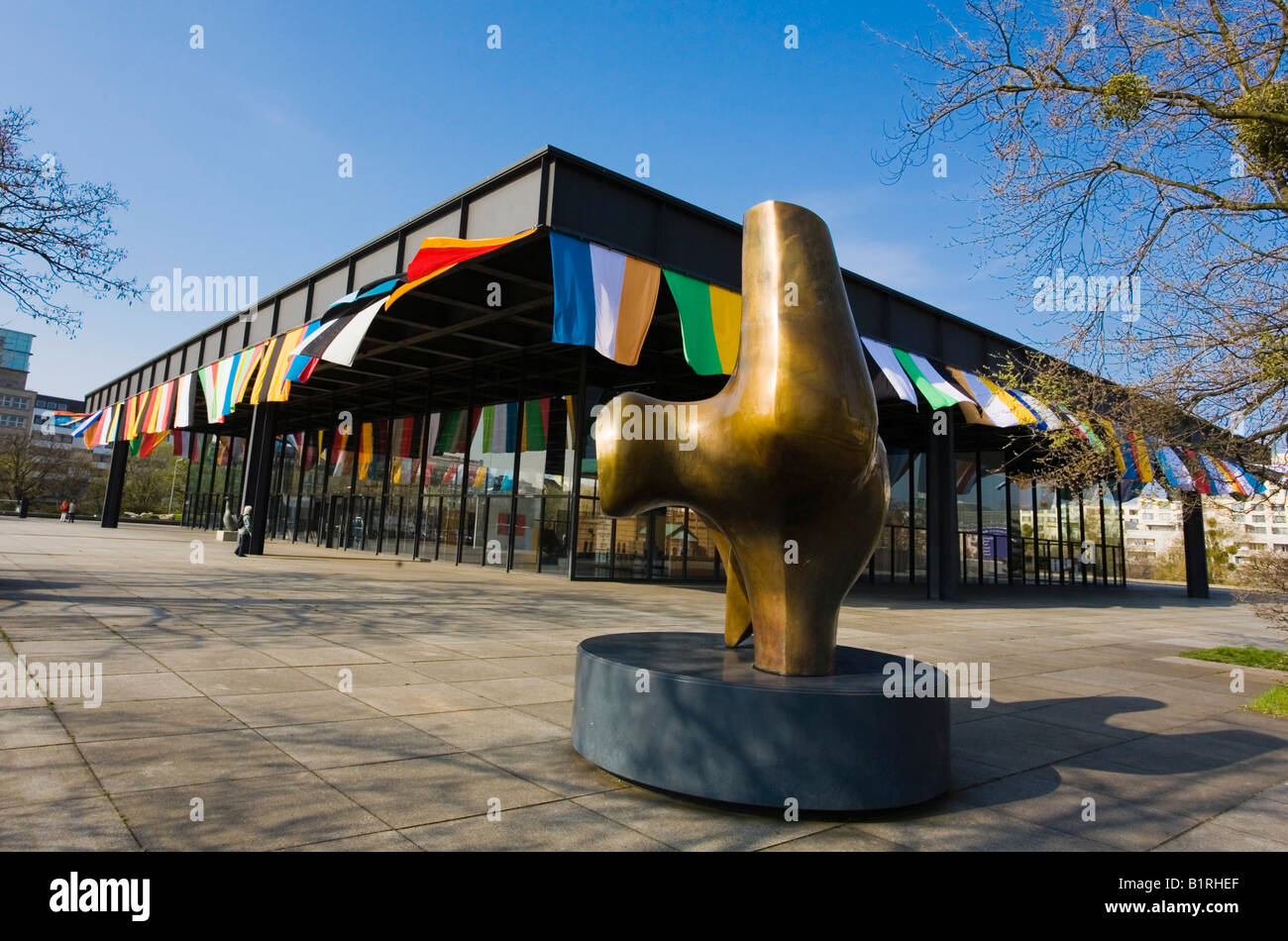 Neue Nationalgalerie, Nuova Galleria Nazionale museum vicino a Potsdamer Platz di Berlino, Germania Foto Stock