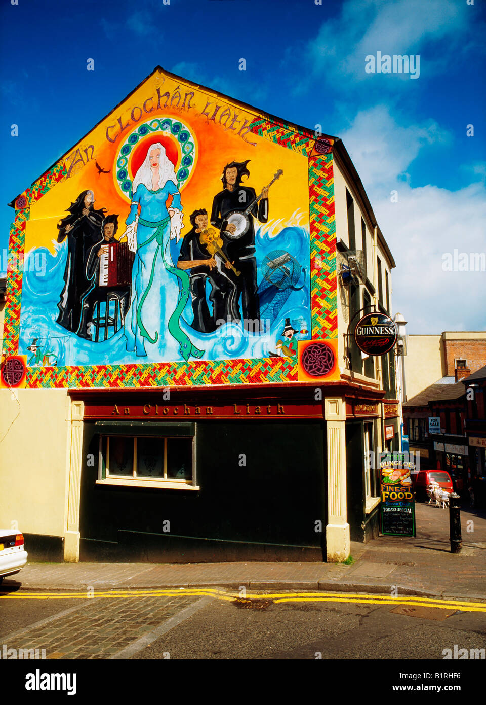Derry City, Co Derry, Irlanda del Nord, Waterloo Street, murale Dungloe Bar Foto Stock