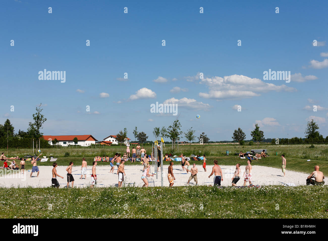 Beach volley, Riemer Park, Riem, Monaco di Baviera, Germania, Europa Foto Stock