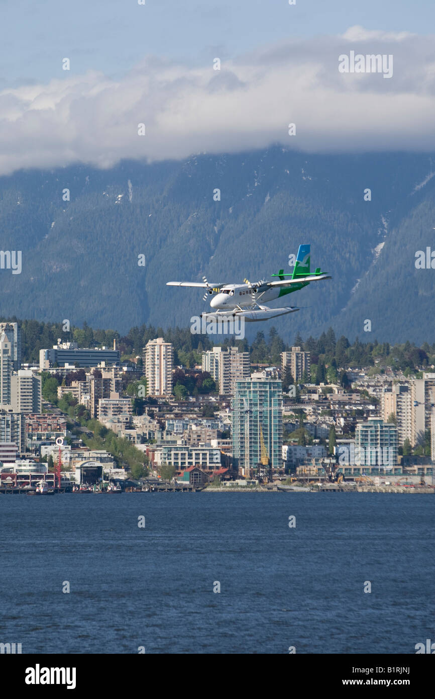 Un porto aereo lo sbarco di fronte a Porto Corallo, Vancouver, British Columbia, Canada, America del Nord Foto Stock