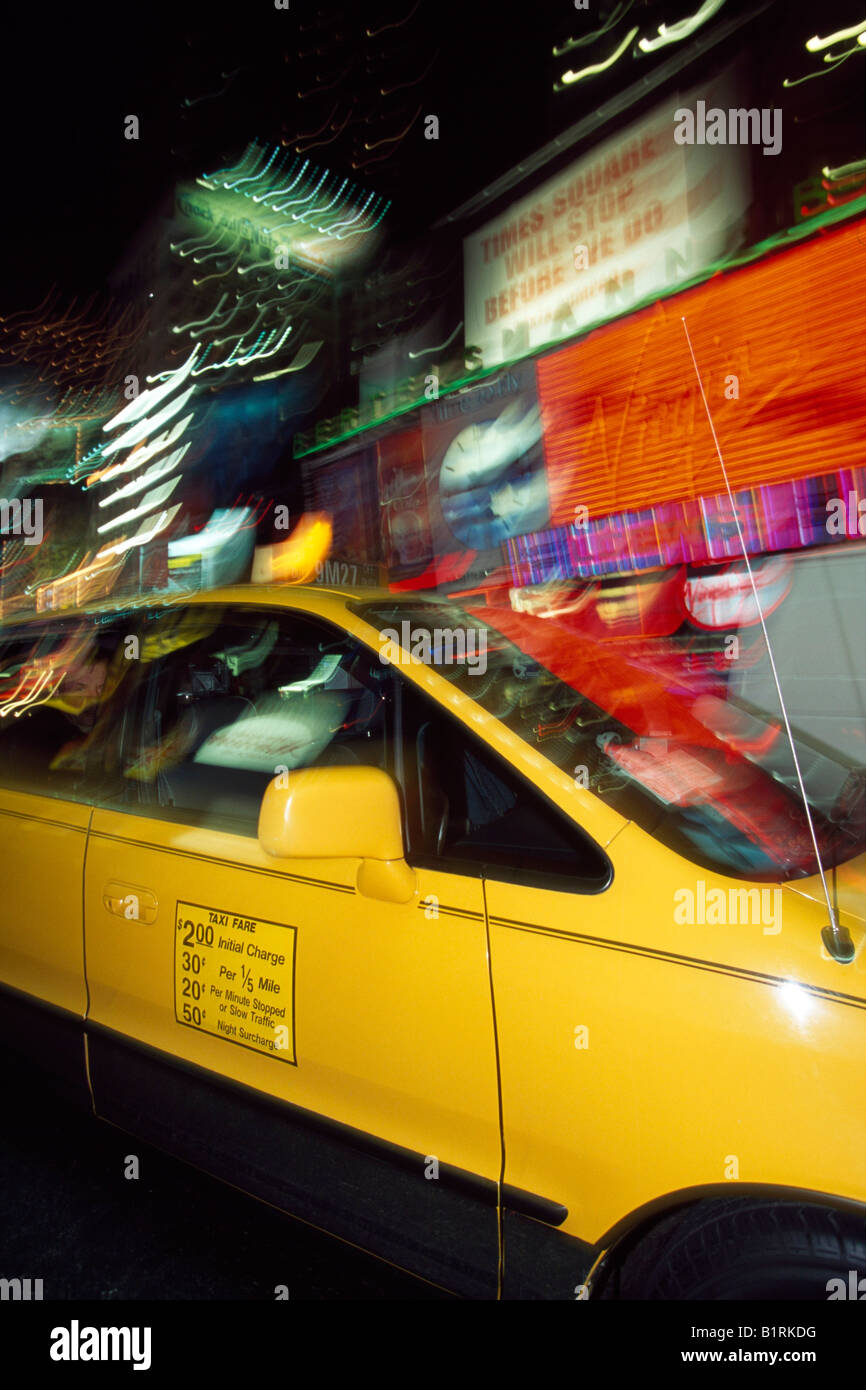 Taxi, Times Square Manhattan, New York, US Foto Stock