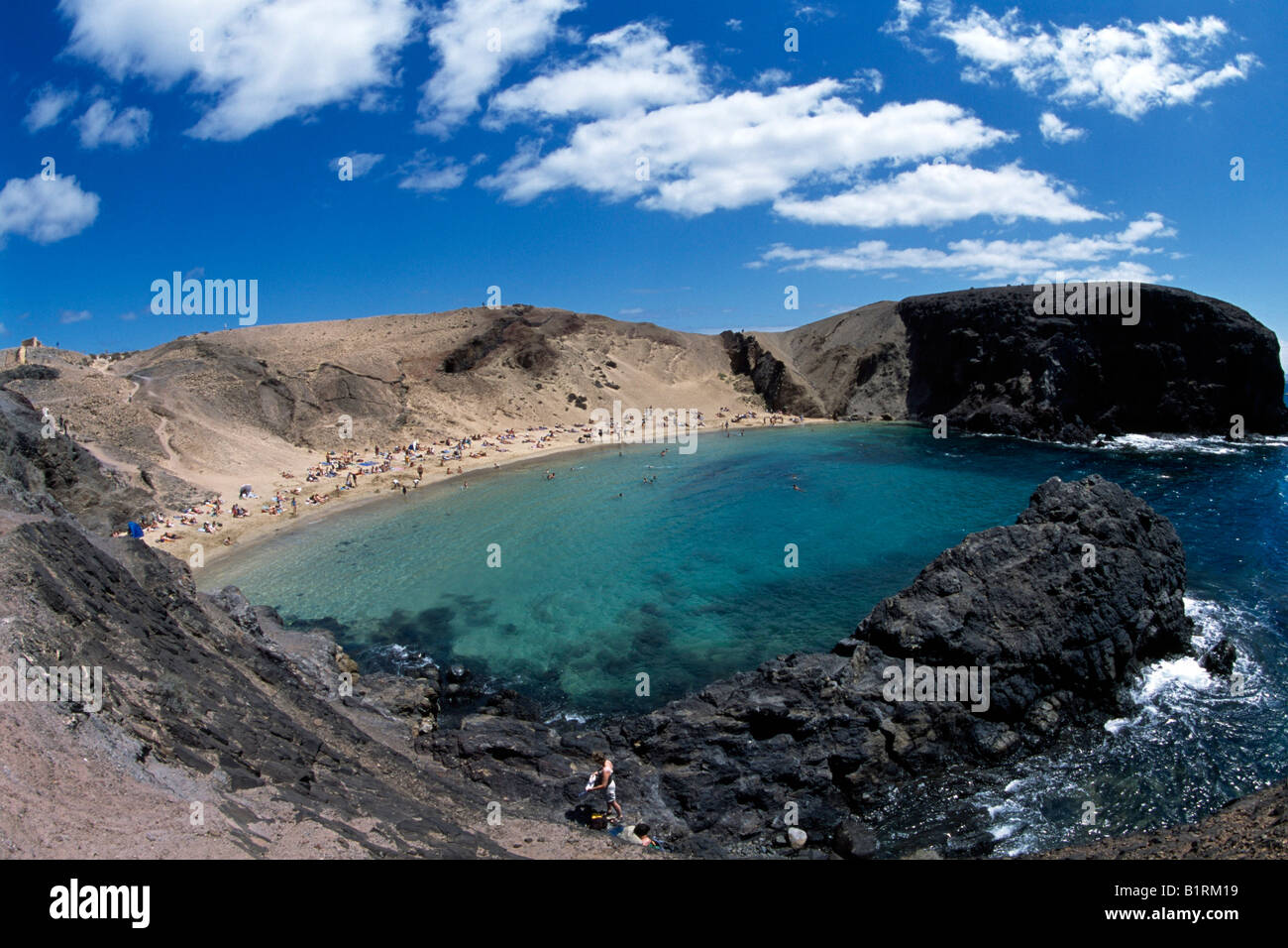 Playa Blanca, Playa del Papagayo, Lanzarote, Spagna Foto Stock