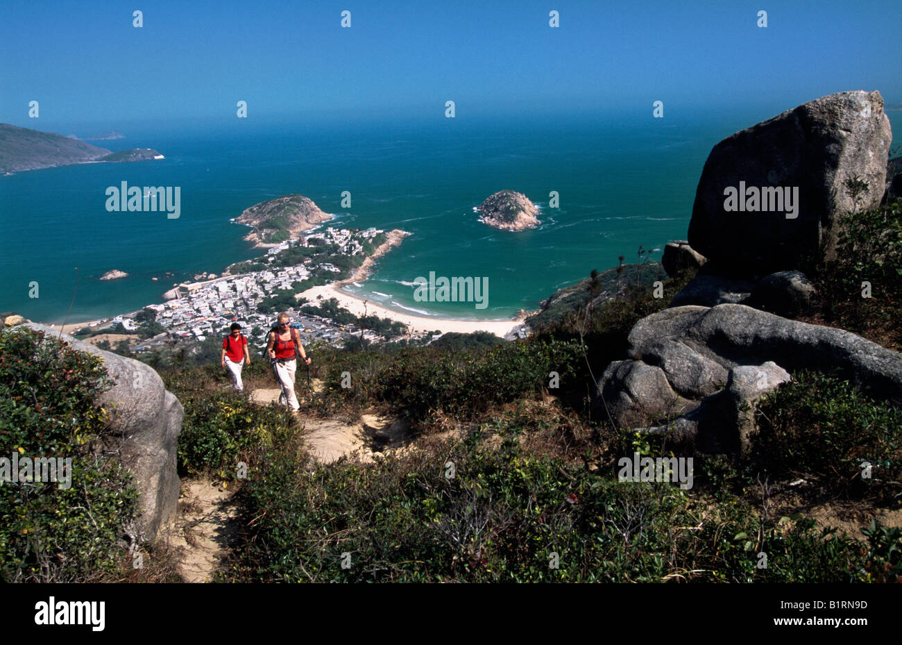Trekking, Hongkong Trail, Shek O Bay, Hong Kong Island, Hong Kong, Cina, Asia Foto Stock