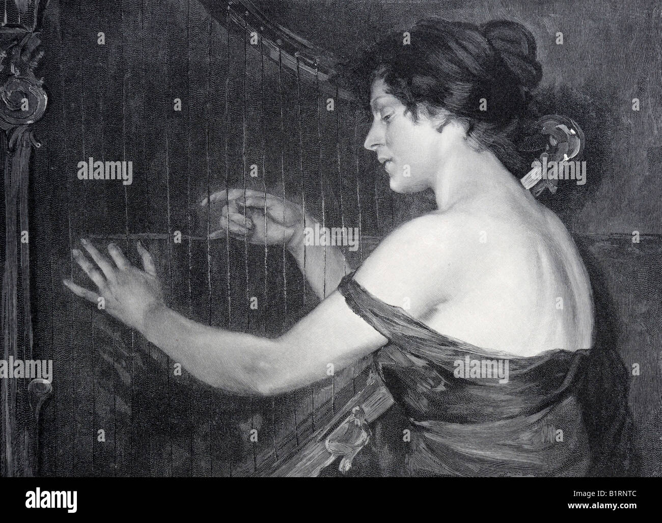 Ballade, xilografia dall Annuario Moderne Kunst di Meisterholzschnitten, arte moderna in Master xilografie, 1900 Foto Stock