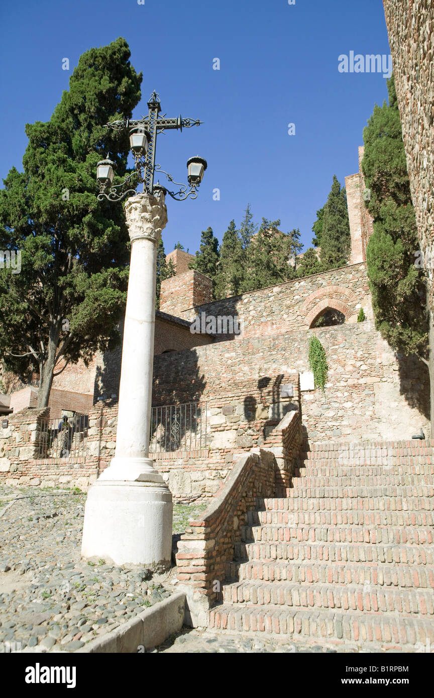 Spagna, Malaga, Andalusia, teatro romano, destinazione, viaggi, turismo, vecchio, Europa, romana, Alcazaba, archeologia Foto Stock