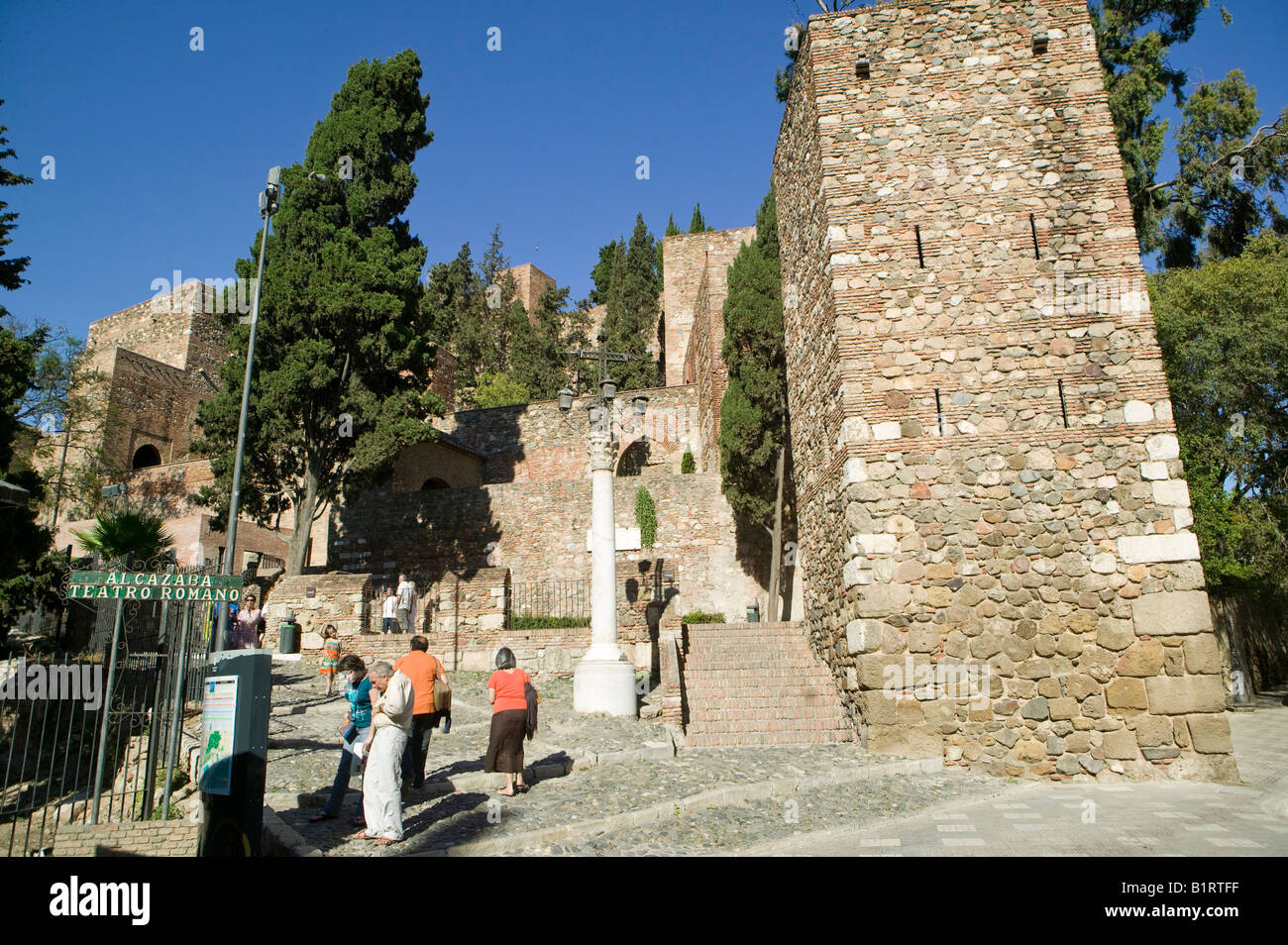Spagna, Malaga, Andalusia, teatro romano, destinazione, viaggi, turismo, vecchio, Europa, romana, Alcazaba, archeologia,l'arte,architettura Foto Stock