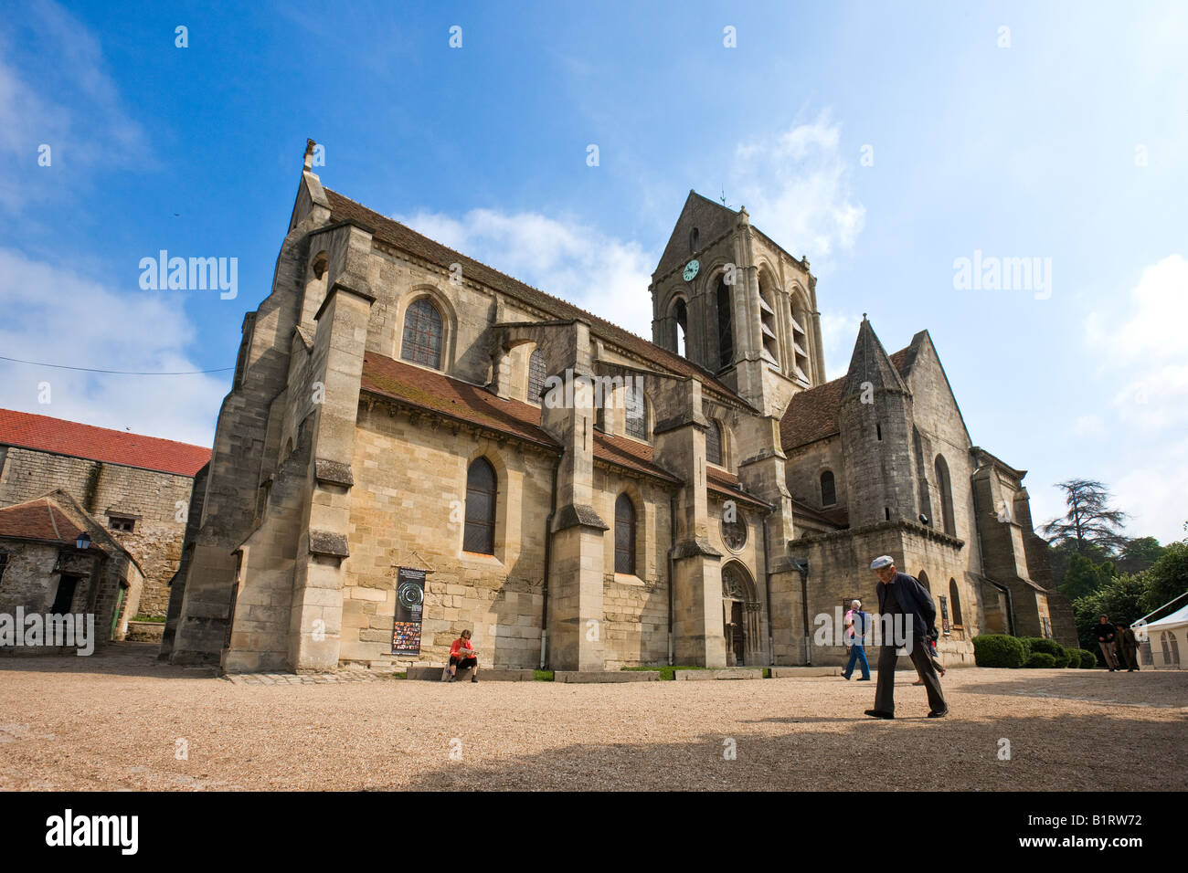 La chiesa del villaggio di Auvers-sur-Oise, Francia, dipinti da Van Gogh Foto Stock