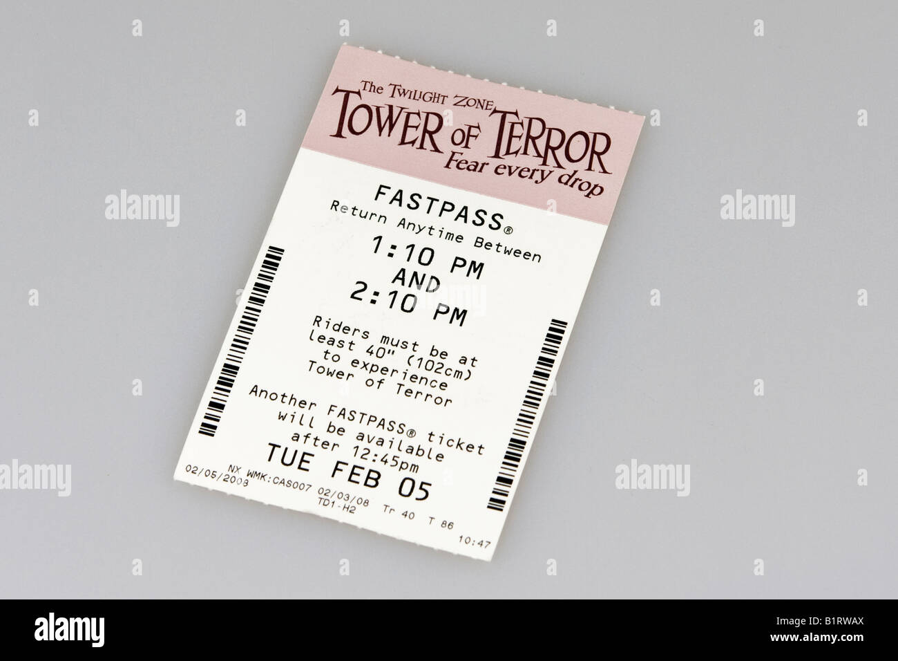 Torre del Terrore Fast Pass, MGM Mondo Disney Studios, Orlando, Florida, Stati Uniti d'America Foto Stock