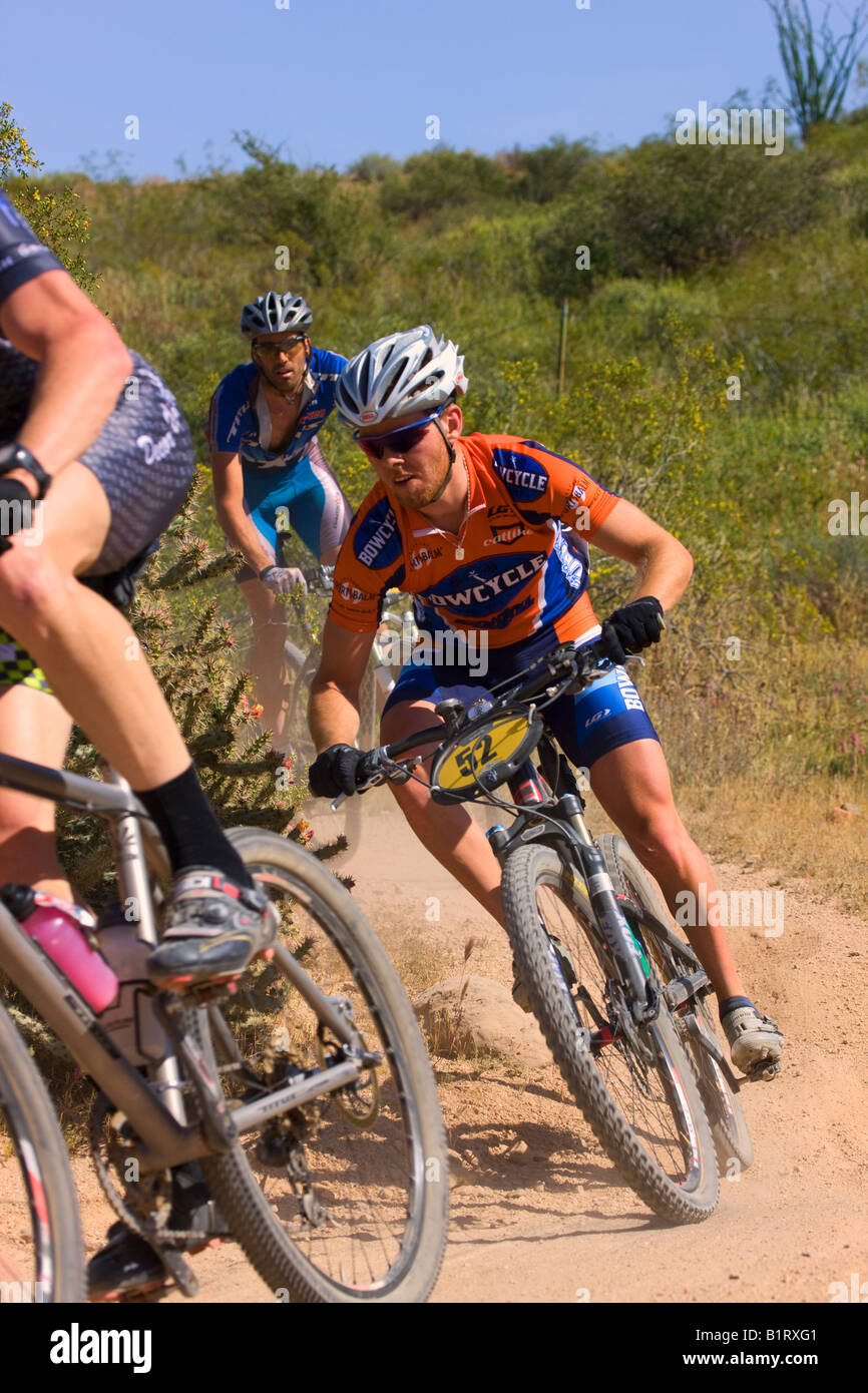 Il 2008 Pro Mens Kenda Cross Country gara come parte della Mountain Bike nazionale gare della serie McDowell montagna Parco Regionale Foto Stock