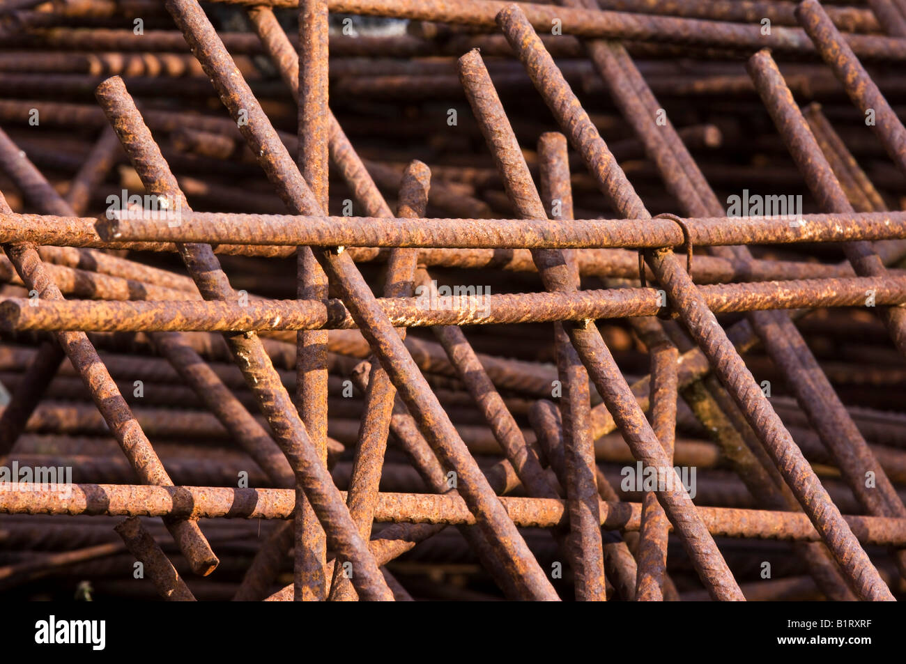 Rebar gabbia di fascio, dettaglio Foto Stock