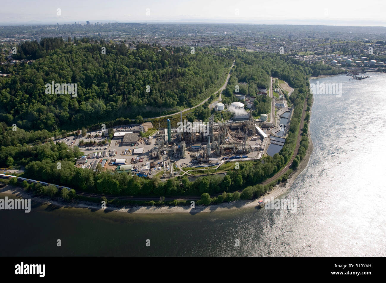 Raffineria di petrolio, Vancouver, British Columbia, Canada, America del Nord Foto Stock