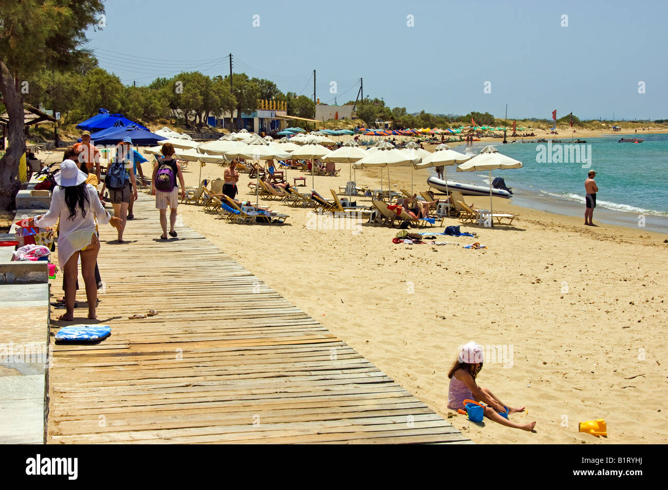 Spiaggia di Agios Georgios, Naxos, Cicladi Grecia. Foto Stock