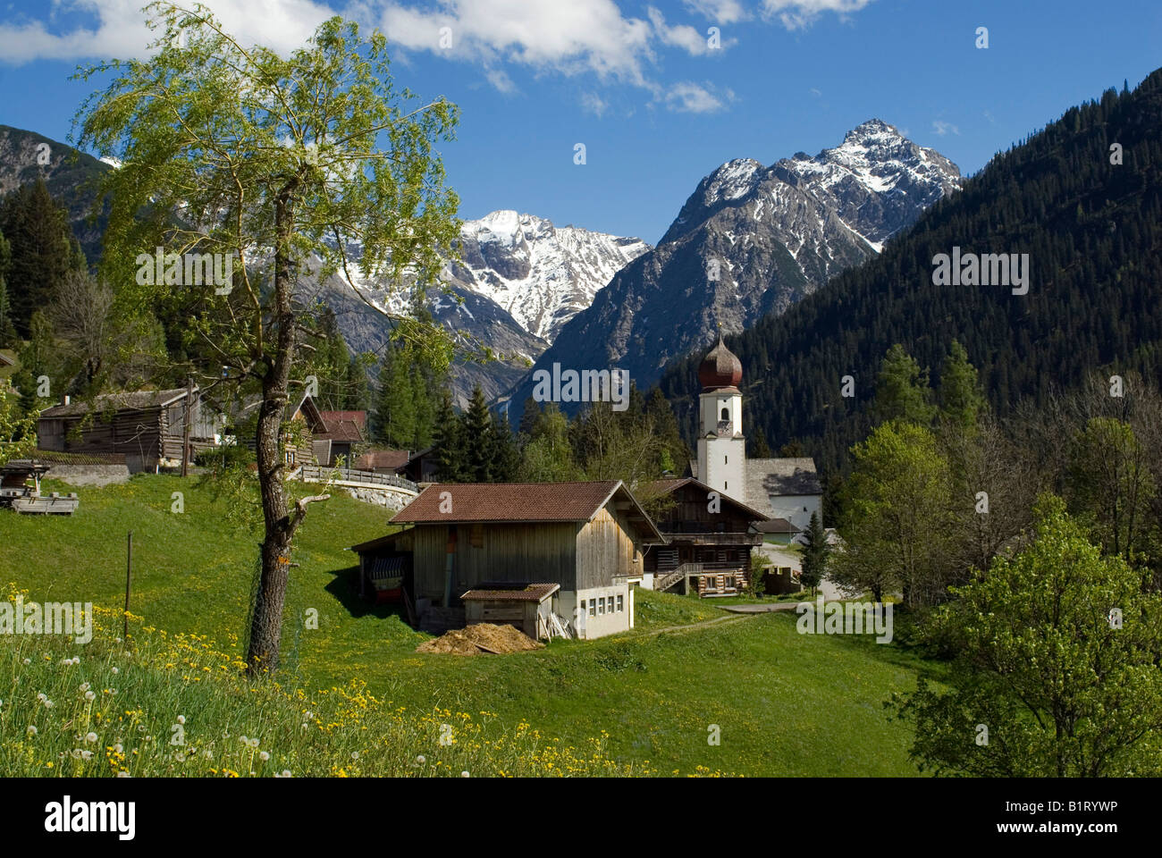Bschlabs, Valle Bschlabertal, Ausserfern, Tirolo, Austria, Europa Foto Stock