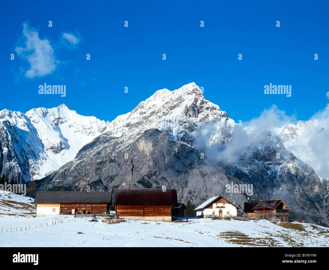 Walder-Alm pascolo alpino di Karwendel, gamma, Tirolo, Austria, Europa Foto Stock
