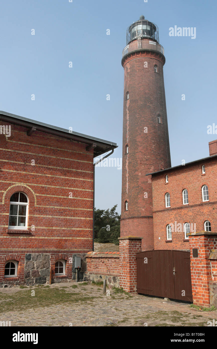 Darsser Ort Lighthouse vicino a Prerow sulla Darss, Nationalpark Vorpommersche Boddenlandschaft, Western Pomerania Area Laguna Nat Foto Stock