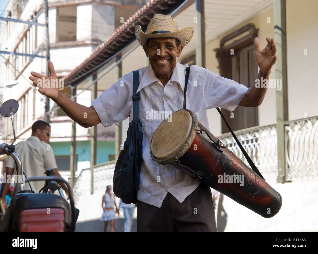 Ritratto di un musicista in Santiago de Cuba Foto Stock