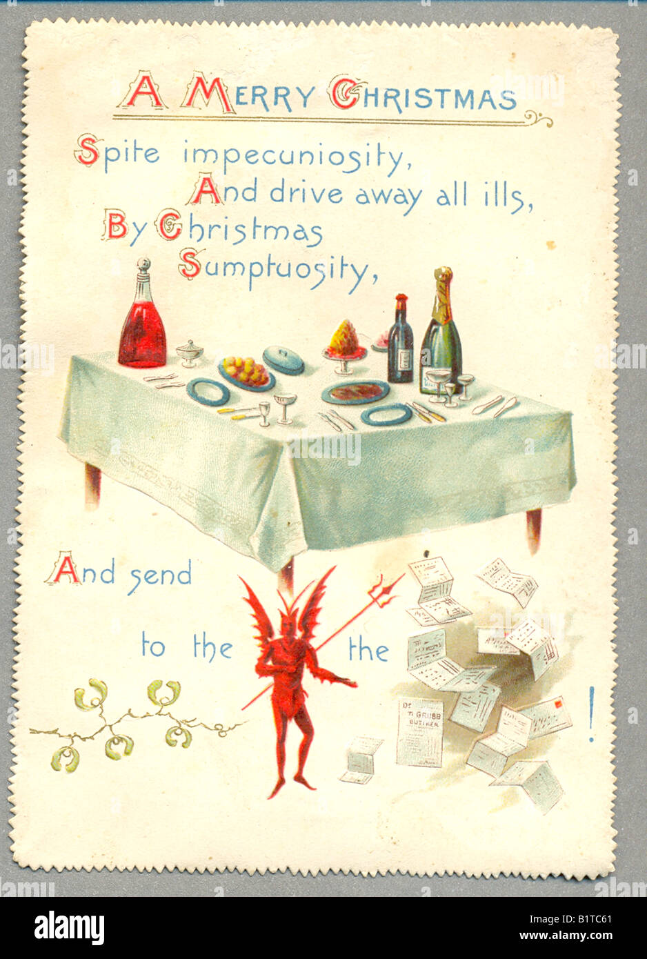 Victorian greeting card circa 1895 Foto Stock