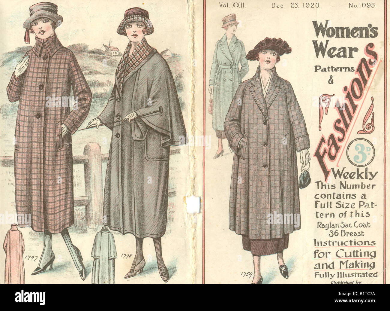 Abbigliamento donna modello per Raglan cappotto Sac 1920 Foto stock - Alamy