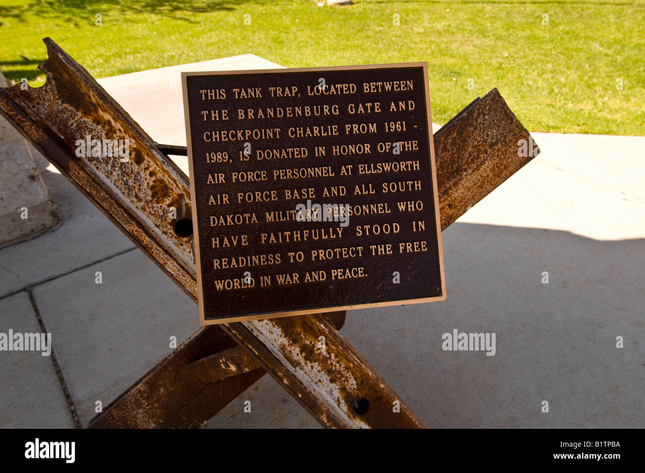 Trappola del serbatoio Memoriale del Muro di Berlino Park Rapid City South Dakota Foto Stock