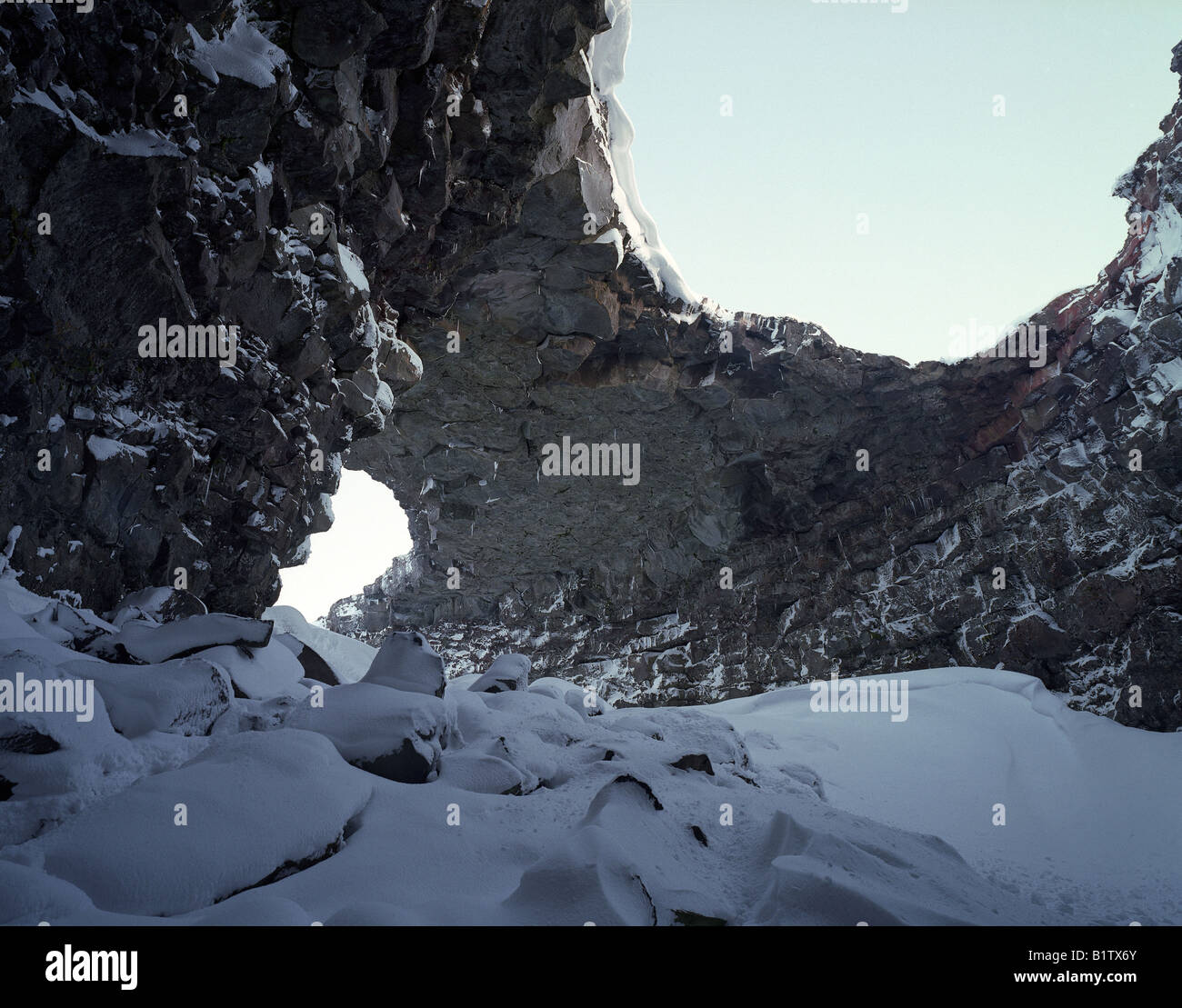 Vidgelmir grotta lavica, Islanda Foto Stock