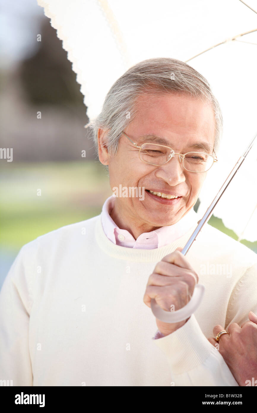 Ritratto di giapponese vecchio uomo Foto Stock