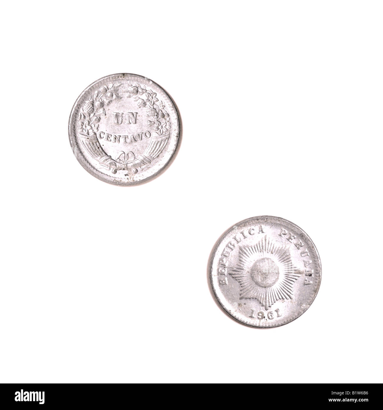 Peruviano un centavo Coin Foto Stock