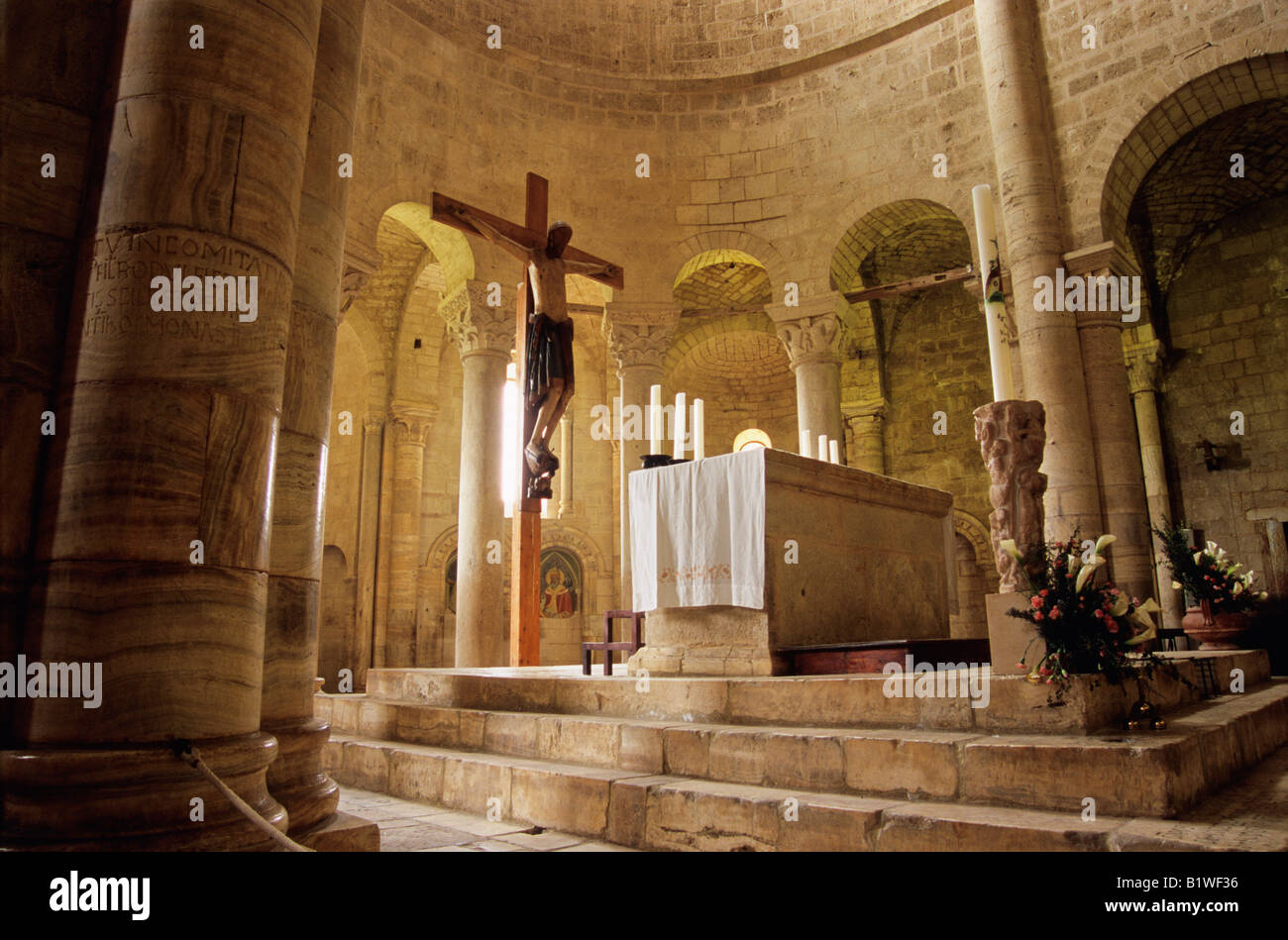 Il sant'Antimo abbey, Montalcino, in provincia di Siena, Toscana, Italia Foto Stock