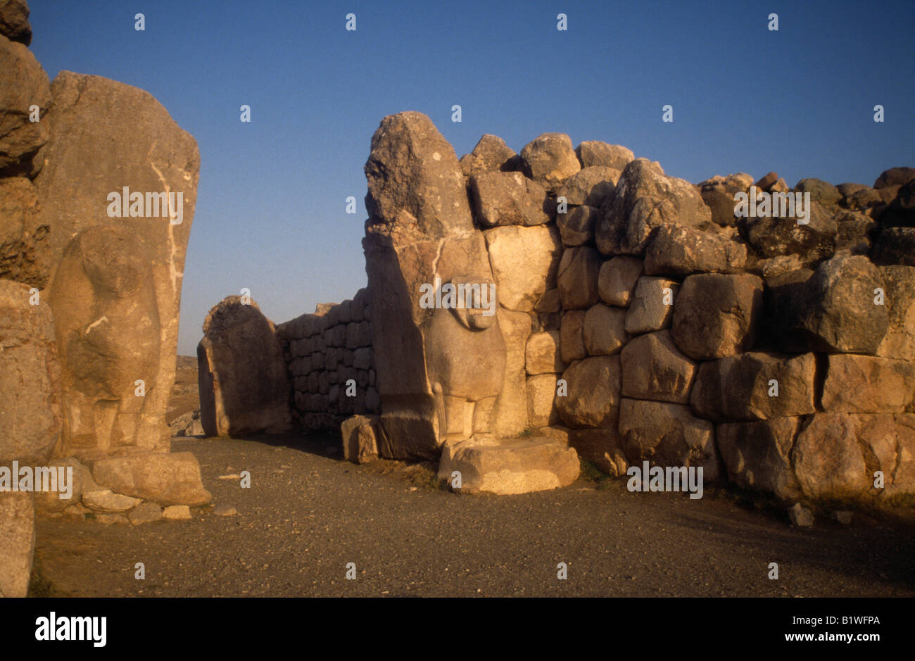 La Turchia Anatolia centrale Corum Hattusas l antico sito di Hittita città capitale. La Porta del Leone. Foto Stock