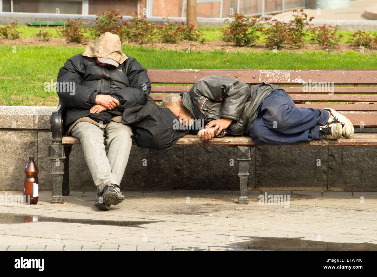 Persone senza dimora a Mosca, Russia Foto Stock