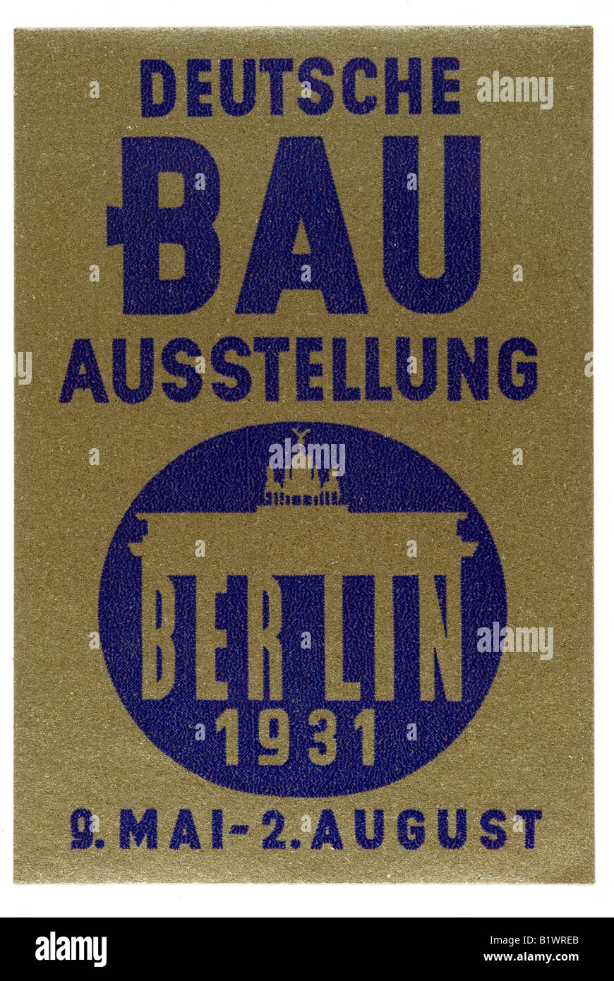 Deutsche Bauausstellung, Berlin 1931, 9. Mai - 2. Agosto Foto Stock