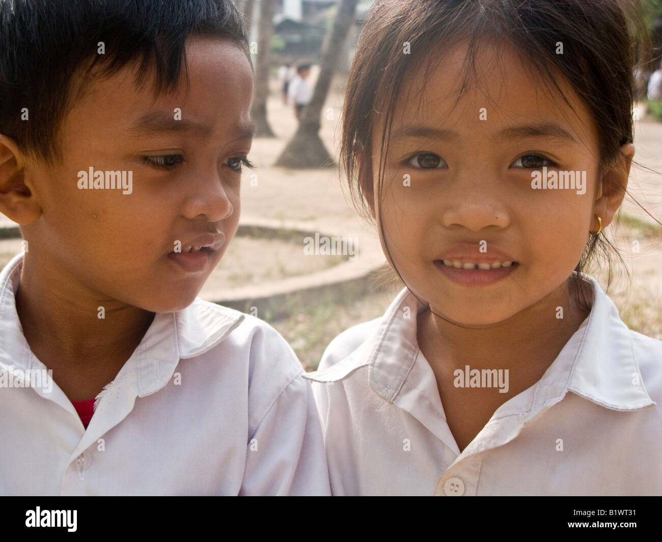 Allievi delle scuole elementari, Siam Reap, Cambogia Foto Stock