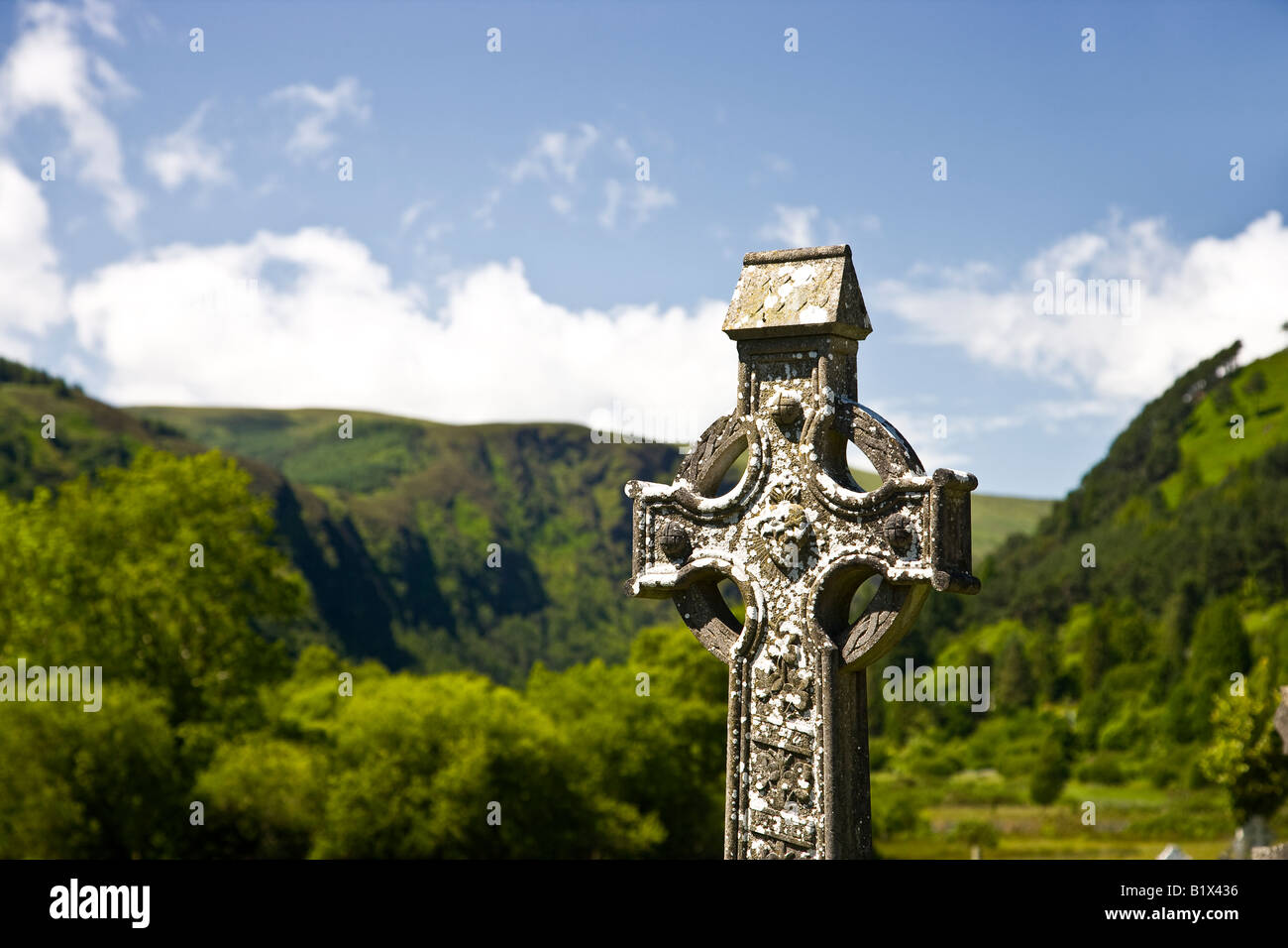 Glendalough insediamento monastico Irlanda Foto Stock