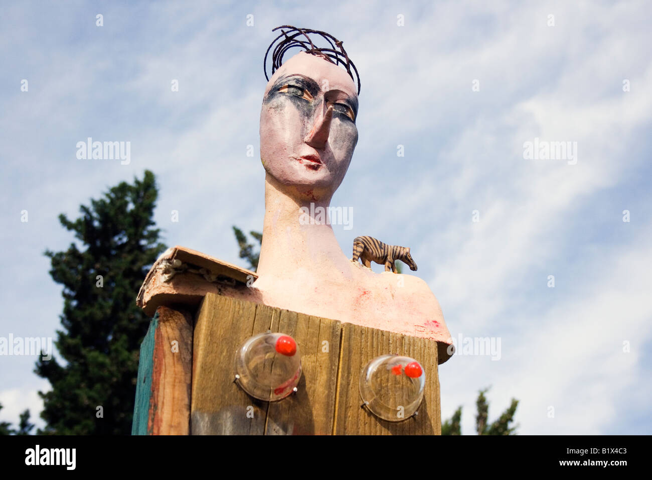 Arte moderna scultura della testa femmina da Pilar e Lorenzo Bernabeu Foto Stock