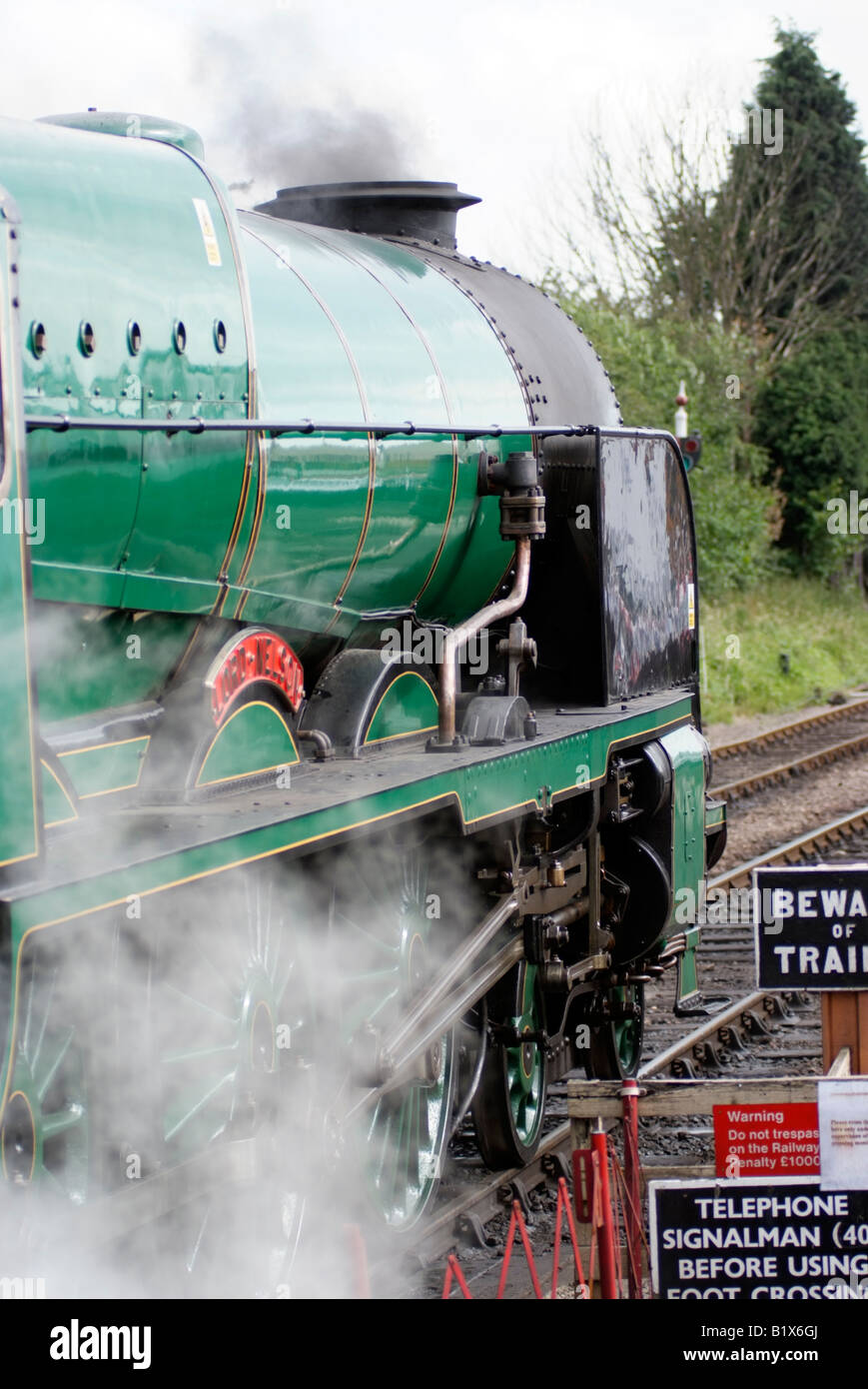 Locomotiva a vapore il Lord Nelson motore a Toddington in Cotswolds Gloucestershire in Inghilterra Foto Stock