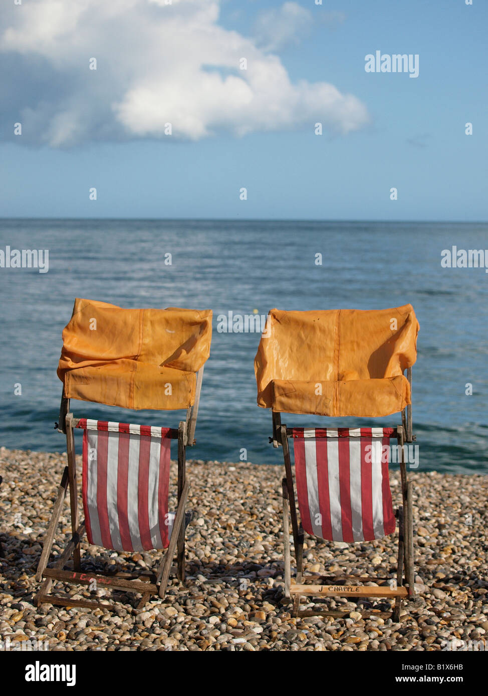 Due sedie a sdraio Foto Stock
