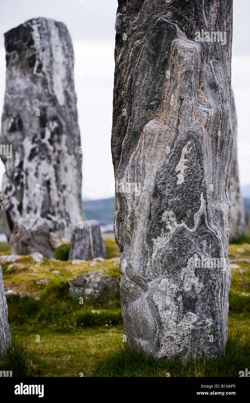 Callanish Standing Stones, isola di Lewis, Ebridi Esterne, Scozia Foto Stock