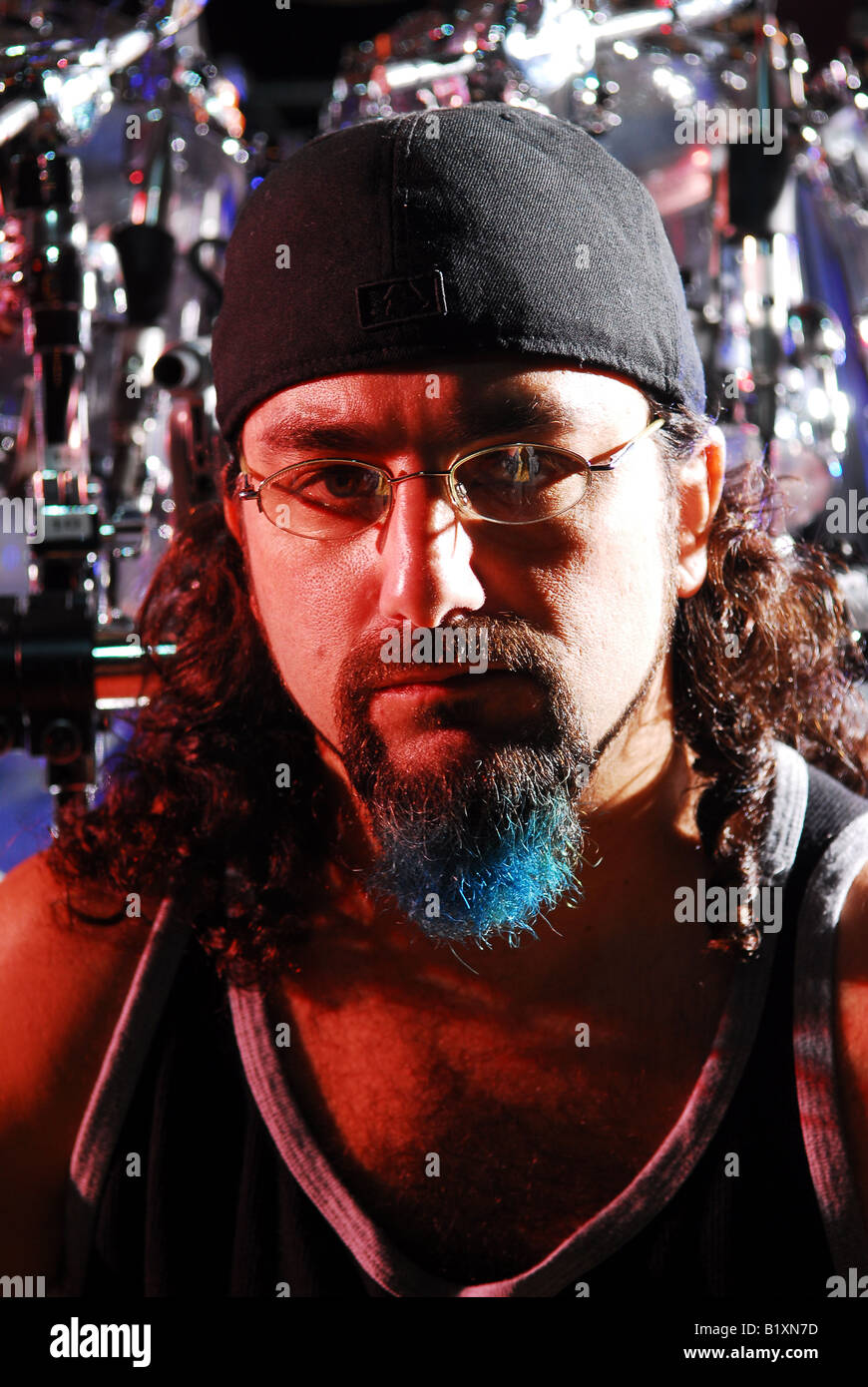 Mike Portnoy, ritratto del batterista, Dream Theater, foto Kazimierz Jurewicz Foto Stock