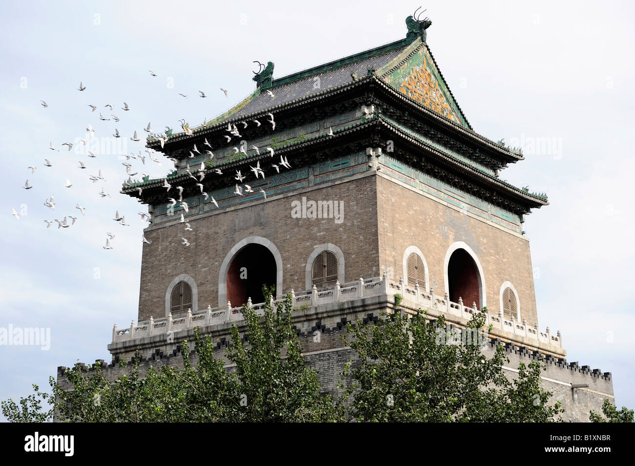 La torre campanaria a Pechino in Cina. 05-lug-2008 Foto Stock