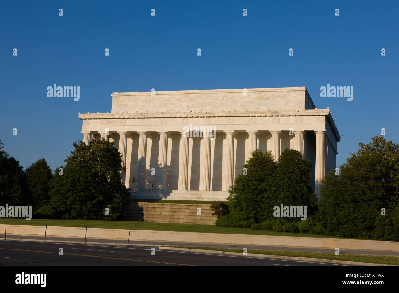 Il Lincoln Memorial è situato sul National Mall di Washington, D.C. fu costruito per onorare il presidente Abraham Lincoln. Foto Stock