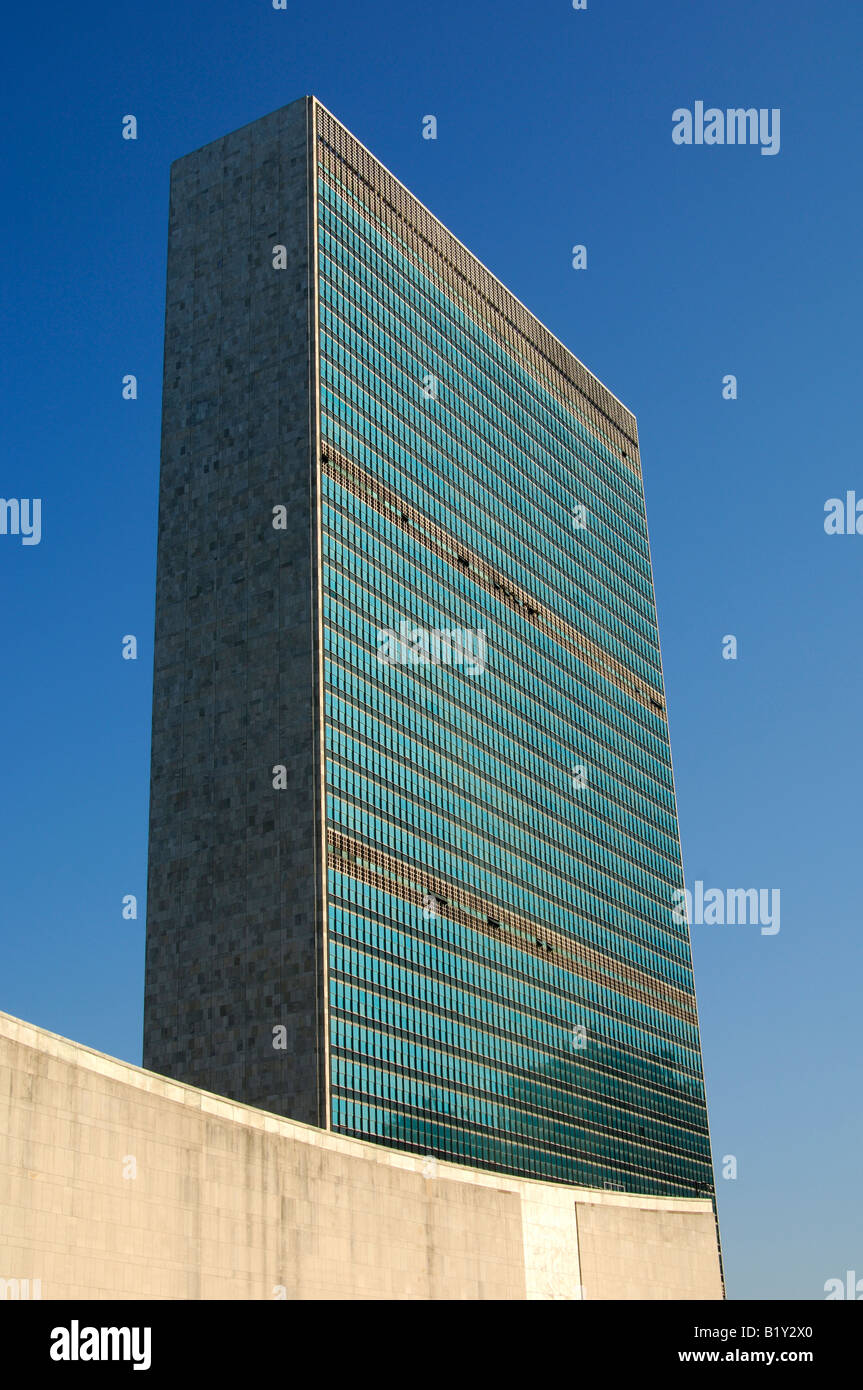 Il quartier generale delle Nazioni Unite di New York, Stati Uniti d'America Foto Stock