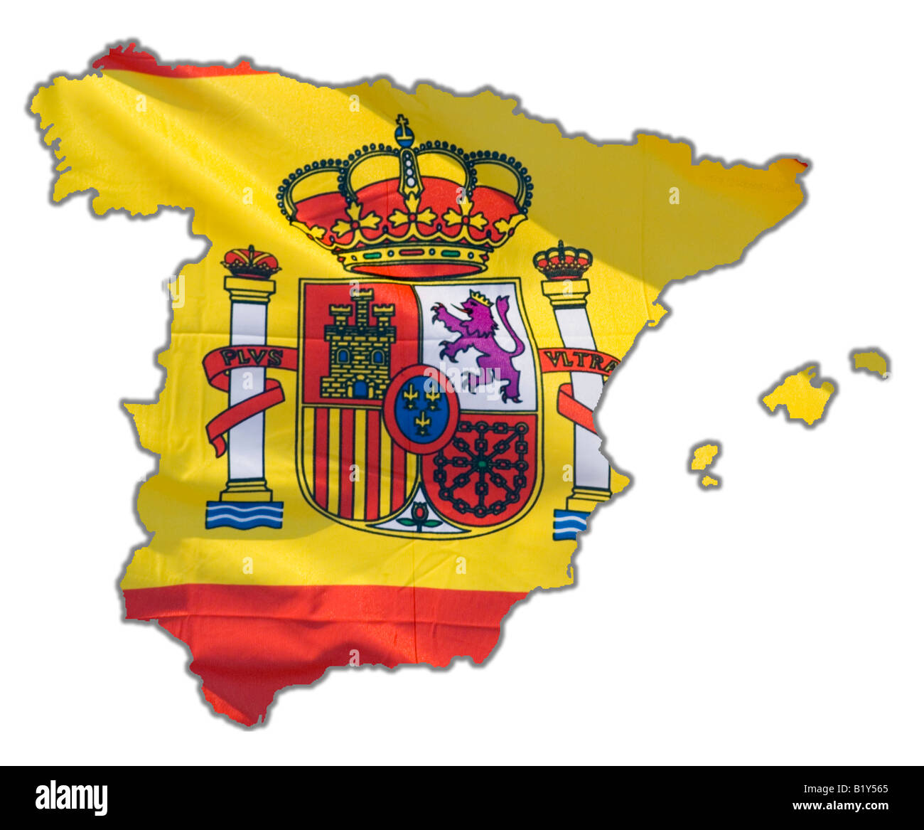 Mappa contorno della Spagna Foto Stock