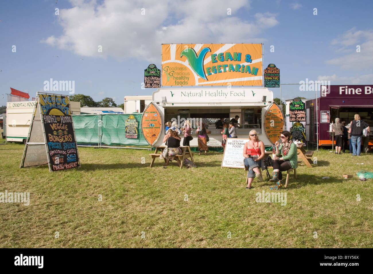 Cibo Vegan si spegne al festival di Glastonbury 2008 Foto Stock