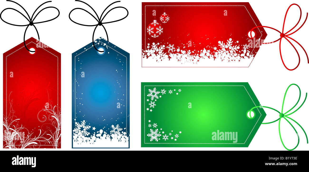 Etichette di Natale Foto Stock