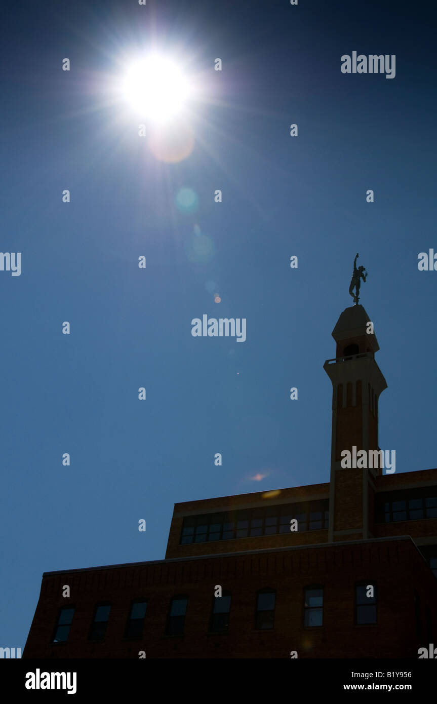 Statua di Mercurio sulla torre a Rochester, NY USA. Foto Stock
